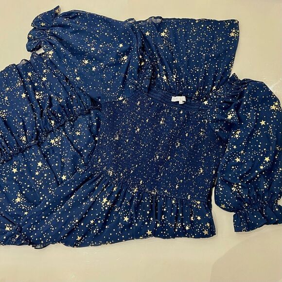 Matching SET Mommy Baby Ivy City Co Starry Nights Puff Sleeve Smocked Dresses - Picture 3 of 11